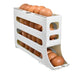 Rolling Refrigerator Egg DispenserAutomatic Egg Roller Storage Rack 4 Tiers